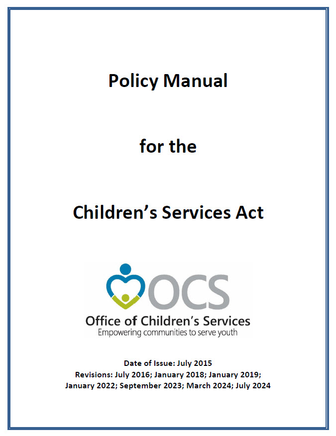 Policy manual for Children's Service Act 