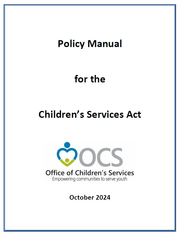 Policy manual for Children's Service Act 