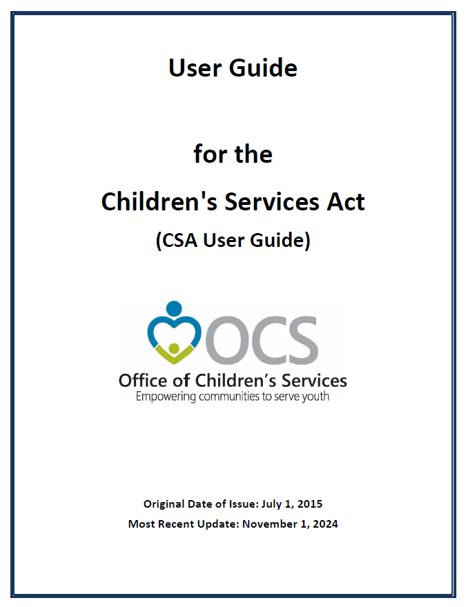 User's Guilde for Children's Service Act Manual